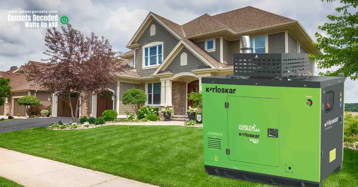 Gensets with a big house in background