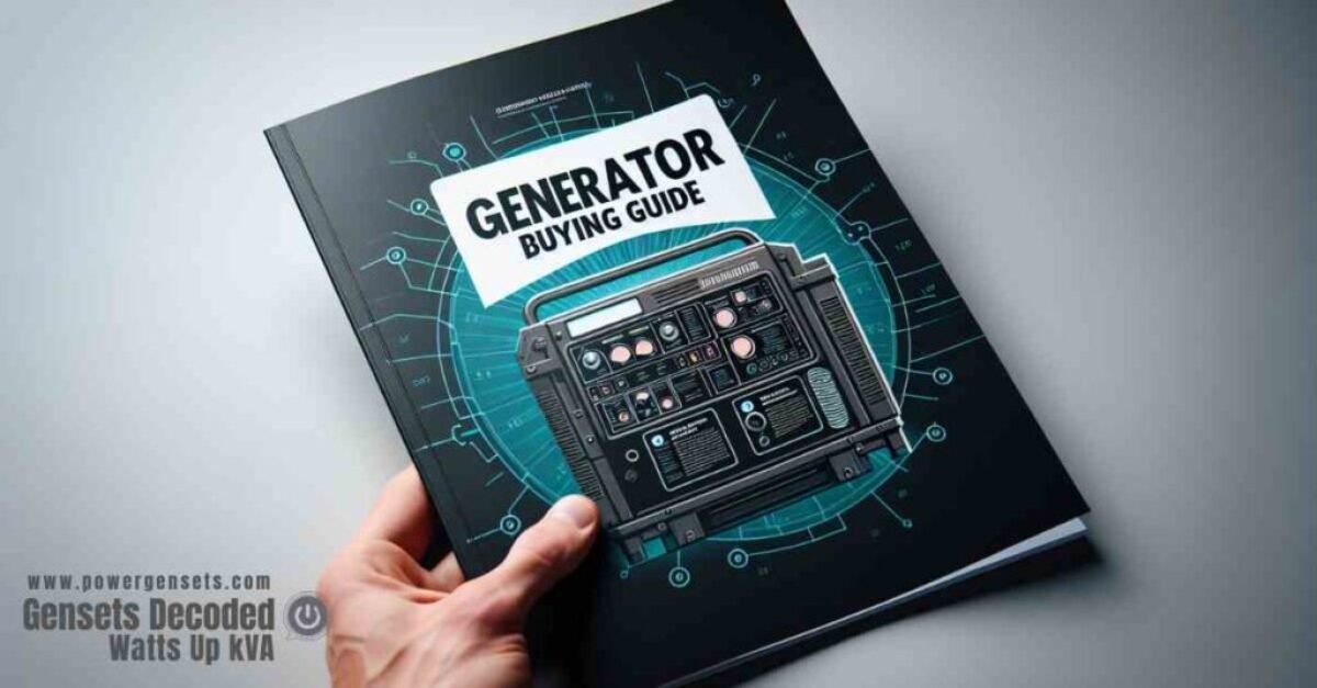 A book with Generator Buying Guide Written on it