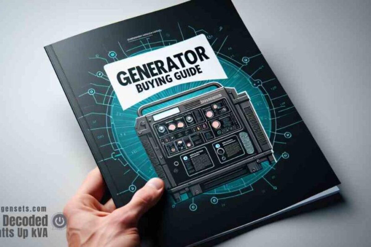 A book with Generator Buying Guide Written on it